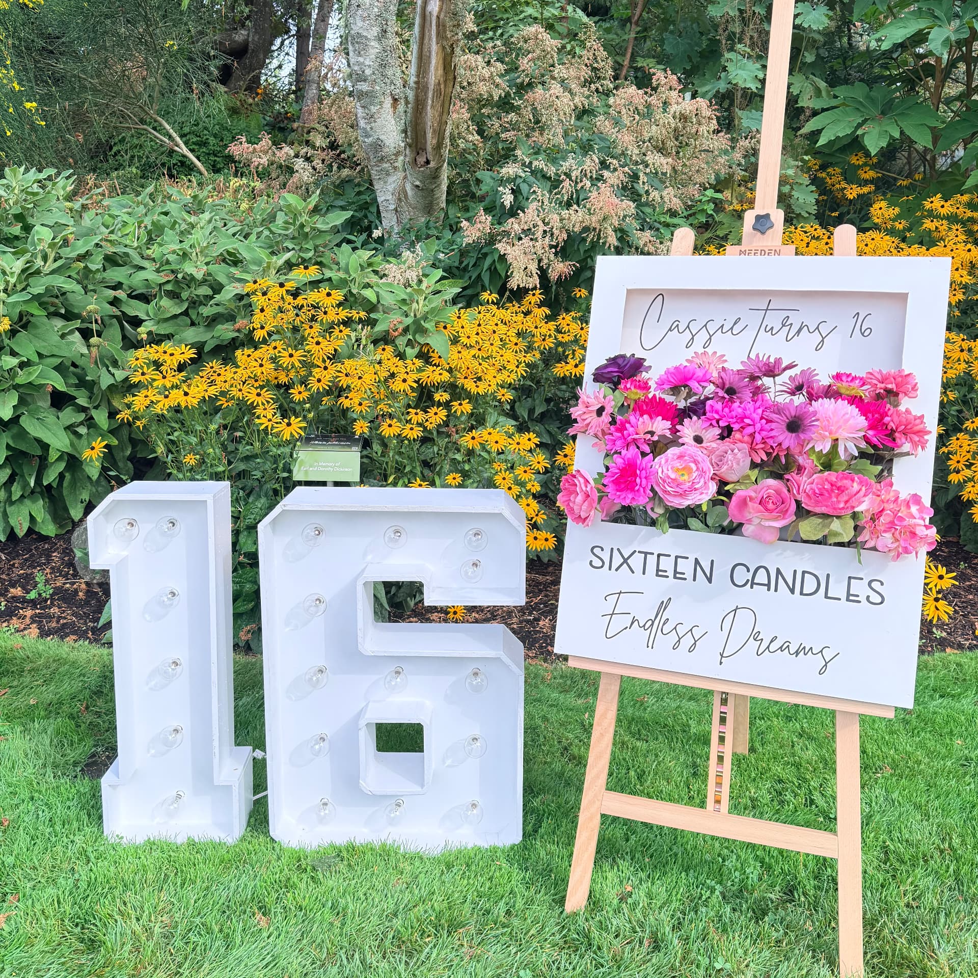 Sweet sixteen marquee setup